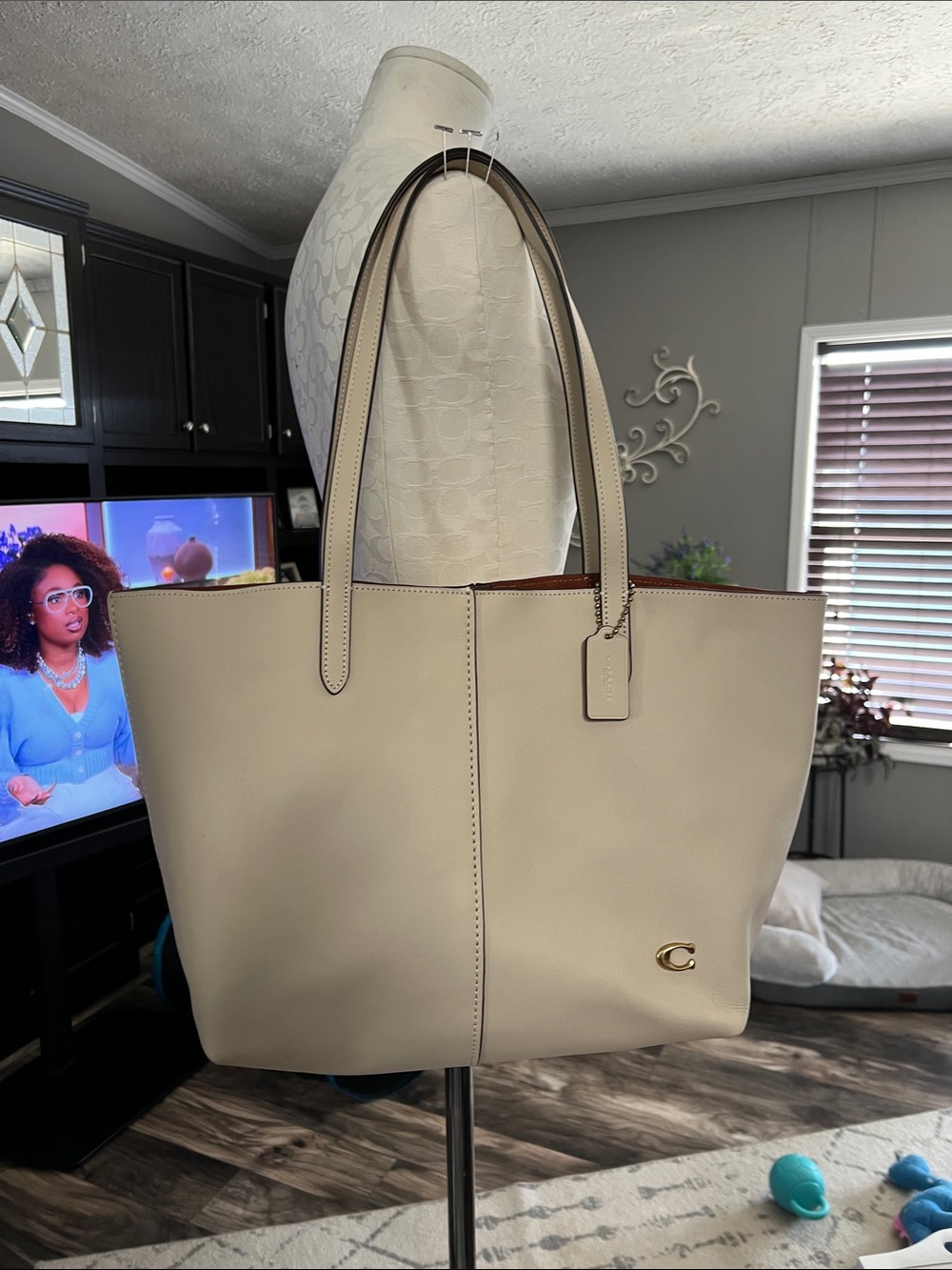 Coach Cream Smooth Leather Slouchy Tote